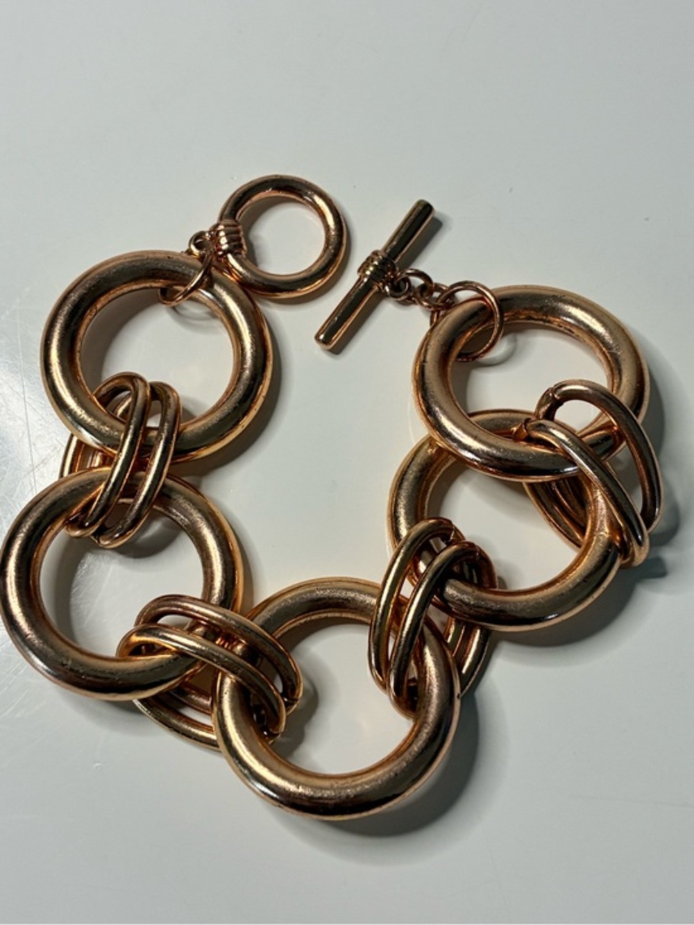 Rose Gold-Tone Large Link Toggle Bracelet - Women's Jewelry